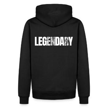 Bodybuilder Leg Day Barbell Strength Training - Men’s Premium Organic Hoodie - black - Back - Nico (187cm)