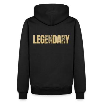 Bodybuilder Leg Day Barbell Strength Training - Men’s Premium Organic Hoodie - black - Back - Nico (187cm)