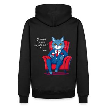 Petit Lait - Sweat à capuche Premium bio Homme - noir - Dos - Nico (187cm)