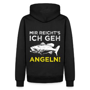 Angeln Fischen Angler Fischer lustiger Spruch - Männer Premium Bio Hoodie - Schwarz - Hinten - Nico (187cm)