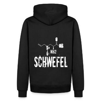 Paar Partnerlook Schwefel - Männer Premium Bio Hoodie - Schwarz - Hinten - Nico (187cm)