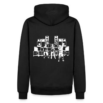 soundsystem - Männer Premium Bio Hoodie - Schwarz - Hinten - Nico (187cm)
