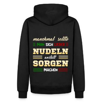 Lustiger Nudeln Ramen Pasta Spaghetti Fan Spruch - Männer Premium Bio Hoodie - Schwarz - Hinten - Nico (187cm)