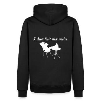 I dua heit nix mehr - Männer Premium Bio Hoodie - Schwarz - Hinten - Nico (187cm)