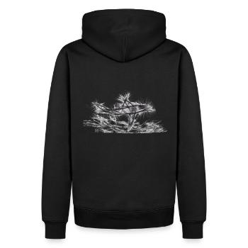 Sauberer Grafikhai - Männer Premium Bio Hoodie - Schwarz - Hinten - Nico (187cm)