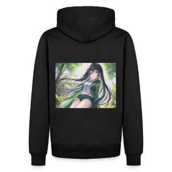 cute girl - Männer Premium Bio Hoodie - Schwarz - Hinten - Nico (187cm)