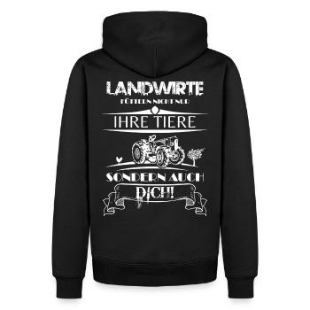 Landwirte füttern nicht nur ihre Tiere - Männer Premium Bio Hoodie - Schwarz - Hinten - Nico (187cm)