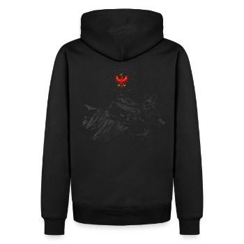 Tiroler Heimat - Männer Premium Bio Hoodie - Schwarz - Hinten - Nico (187cm)