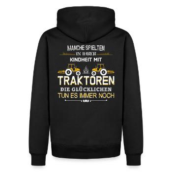 Landwirt Traktor spielen - Männer Premium Bio Hoodie - Schwarz - Hinten - Nico (187cm)