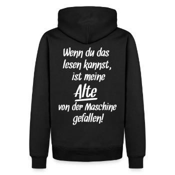 Witziger Lustiger Spruch Biker Motorrad Geschenk - Männer Premium Bio Hoodie - Schwarz - Hinten - Nico (187cm)