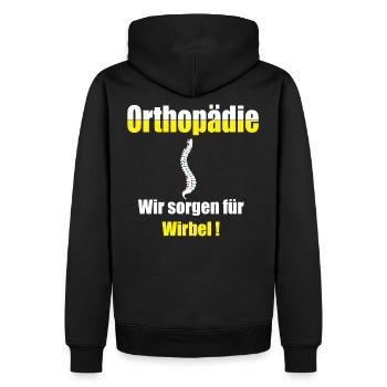 Orthopédie, Nous veillons à la chemise vertèbre cadeau - Sweat à capuche Premium bio Homme - noir - Dos - Nico (187cm)