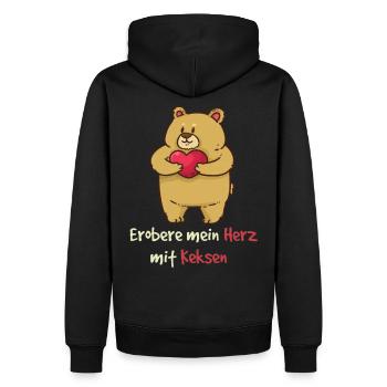 Teddy conquiert mon cœur avec des biscuits Saint-Valentin - Sweat à capuche Premium bio Homme - noir - Dos - Nico (187cm)