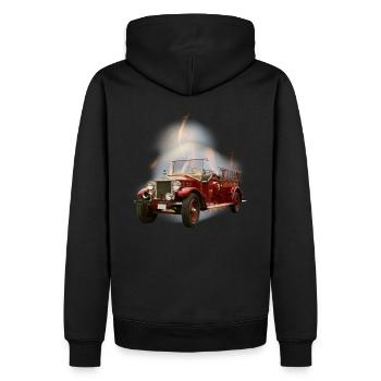 Voitures de pompiers voitures anciennes - Sweat à capuche Premium bio Homme - noir - Dos - Nico (187cm)