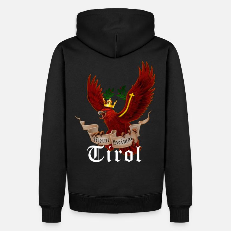 Aigle tyrolien avec bannière Ma maison, le Tyrol - Sweat à capuche Premium bio Homme - noir