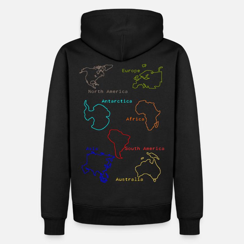 Continents - Sweat à capuche Premium bio Homme - noir