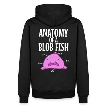 Poisson blob anatomie - Sweat à capuche Premium bio Homme - noir - Dos - Nico (187cm)