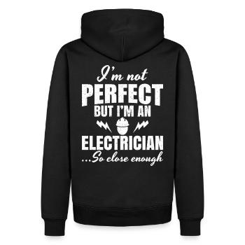 Je ne suis pas parfait, mais un électricien - Sweat à capuche Premium bio Homme - noir - Dos - Nico (187cm)