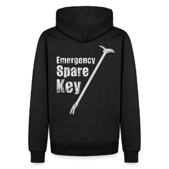 Outil Halligan, la clé de rechange du pompier Emergeny! - Sweat à capuche Premium bio Homme - noir - Dos - Nico (187cm)
