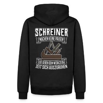 Schreiner Spruch Zunftzeichen Zunft Geschenk - Männer Premium Bio Hoodie - Schwarz - Hinten - Nico (187cm)