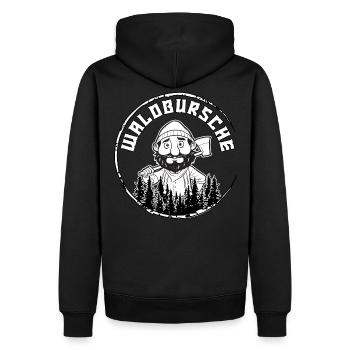 Cadeau de garçon cool forestier papa forestier - Sweat à capuche Premium bio Homme - noir - Dos - Nico (187cm)