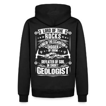 Géologie Géologie Géologues Géosciences pierres - Sweat à capuche Premium bio Homme - noir - Dos - Nico (187cm)
