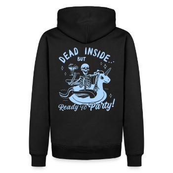 Funny Skull + Licorne - Sweat à capuche Premium bio Homme - noir - Dos - Nico (187cm)