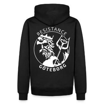 gbg blanc - Sweat à capuche Premium bio Homme - noir - Dos - Nico (187cm)