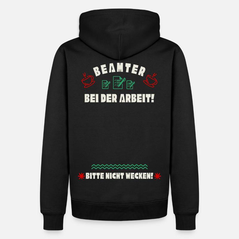 Schlafender Beamter - Männer Premium Bio Hoodie - Schwarz