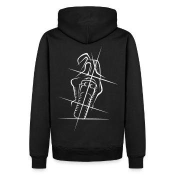 Moto Supersport Racing Biker Icon Sketch - Sweat à capuche Premium bio Homme - noir - Dos - Nico (187cm)