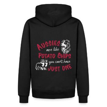 Aussies are like Potato Chips - red - Men’s Premium Organic Hoodie - black - Back - Nico (187cm)