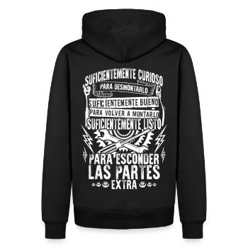MecánicoCuriosoListo Geschenk - Männer Premium Bio Hoodie - Schwarz - Hinten - Nico (187cm)