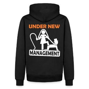 JGA - Unter neuer Geschäftsführung - Junggesellen - Männer Premium Bio Hoodie - Schwarz - Hinten - Nico (187cm)