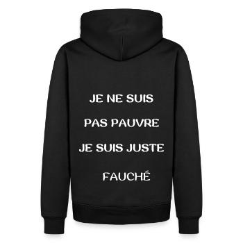 je ne suis pas pauvre je suis juste fauché - Sweat à capuche Premium bio Homme - noir - Dos - Nico (187cm)