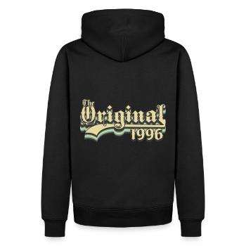 Né en 1996 l’original - Sweat à capuche Premium bio Homme - noir - Dos - Nico (187cm)