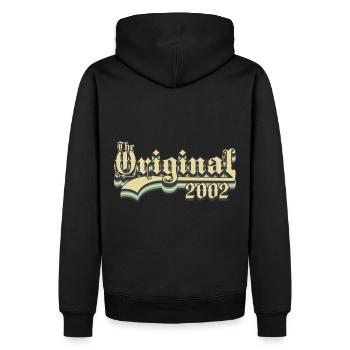 Geboren in 2002 das Original - Männer Premium Bio Hoodie - Schwarz - Hinten - Nico (187cm)