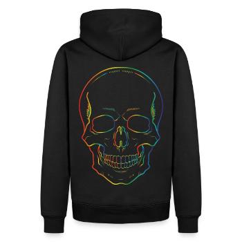 Totenkopf - Männer Premium Bio Hoodie - Schwarz - Hinten - Nico (187cm)