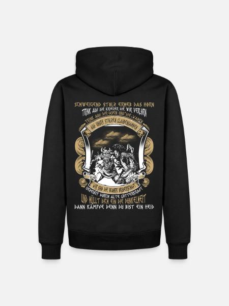 Wikinger Trinkspruch - Männer Premium Bio Hoodie - Schwarz