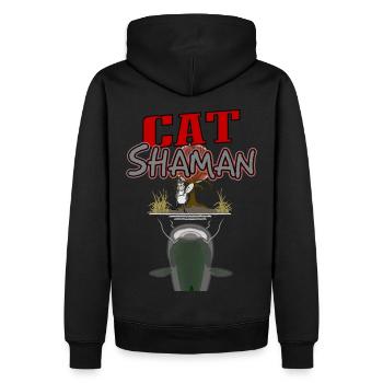 Chaman de poisson-chat - Sweat à capuche Premium bio Homme - noir - Dos - Nico (187cm)