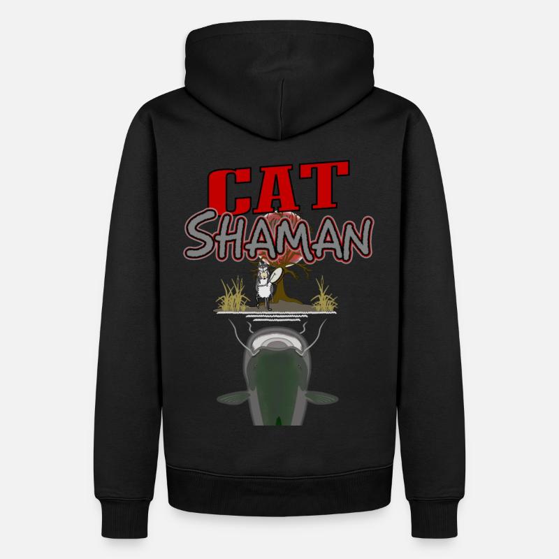 Chaman de poisson-chat - Sweat à capuche Premium bio Homme - noir