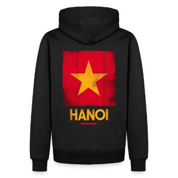 Hanoï Vietnam - Sweat à capuche Premium bio Homme - noir - Dos - Nico (187cm)