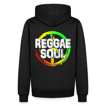 Musique reggae - Sweat à capuche Premium bio Homme - noir - Dos - Nico (187cm)