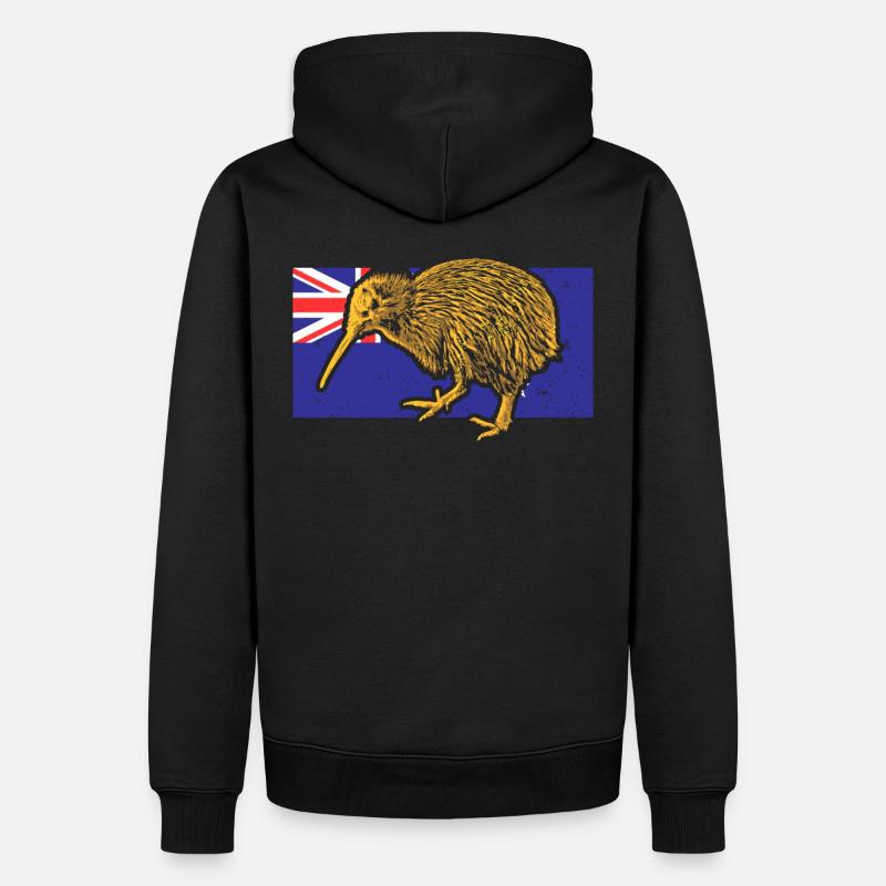Kiwi oiseau drapeau néo-zélandais - Sweat à capuche Premium bio Homme - noir
