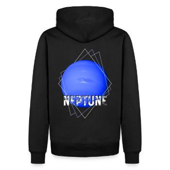 Neptun Planet - Männer Premium Bio Hoodie - Schwarz - Hinten - Nico (187cm)