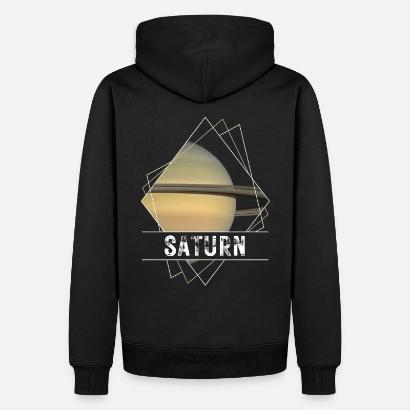 Saturne, planète, système solaire - Sweat à capuche Premium bio Homme - noir