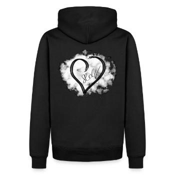 Cooles Holy Artwork - Männer Premium Bio Hoodie - Schwarz - Hinten - Nico (187cm)