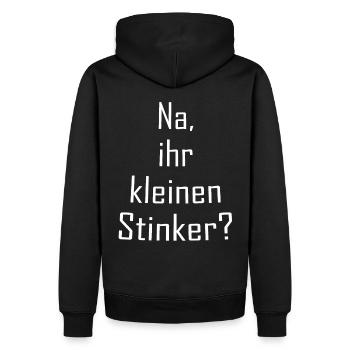 Na, ihr kleinen Stinker? - Männer Premium Bio Hoodie - Schwarz - Hinten - Nico (187cm)