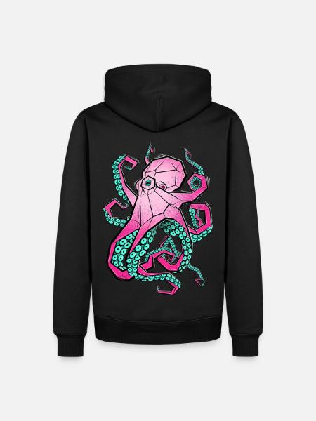 Oktopus - Männer Premium Bio Hoodie - Schwarz