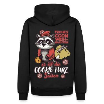 Cookie Furz Saison - Männer Premium Bio Hoodie - Schwarz - Hinten - Nico (187cm)