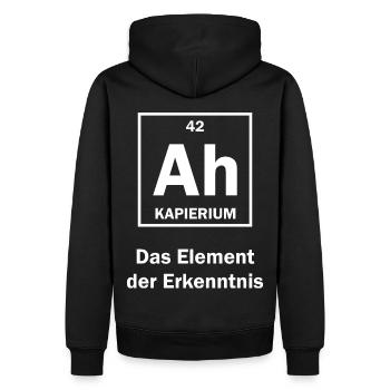 Chemie Element der Erkenntniss Ah Aha Chemiker Fun - Männer Premium Bio Hoodie - Schwarz - Hinten - Nico (187cm)