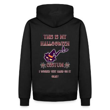 Chat d’Halloween disant drôle - Sweat à capuche Premium bio Homme - noir - Dos - Nico (187cm)